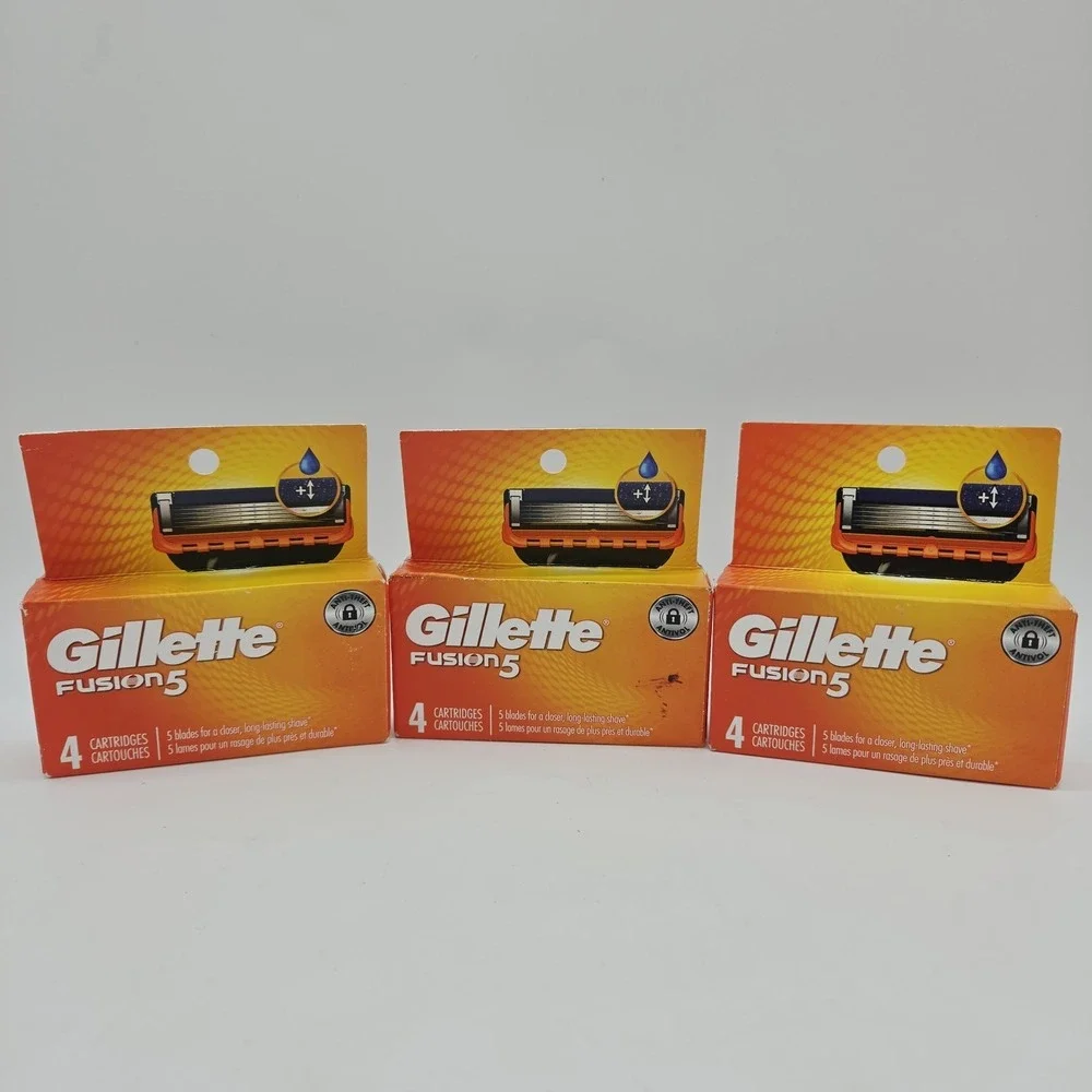 Lot 3 Gillette Fusion5 Power Razor Blade Refill Cartridges- 12 Total Cartridges